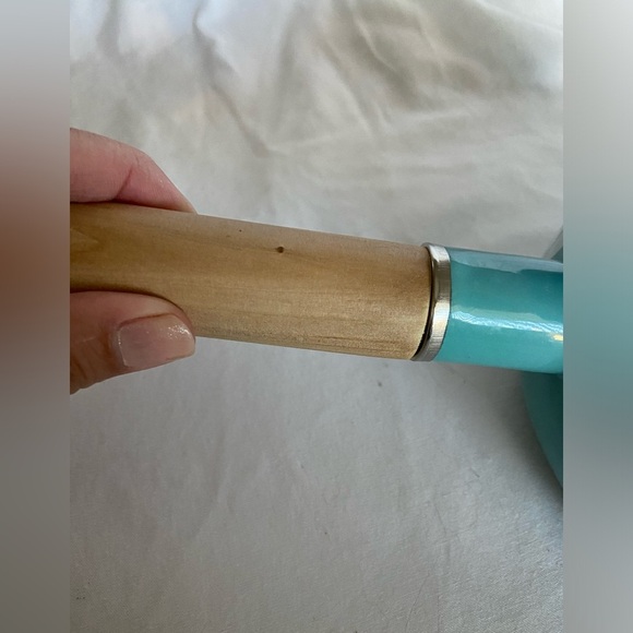 MCM 1.5 qt Lidded saucepan White Lotus on Turquoise Blue Scandinavian Vintage - Picture 13 of 13